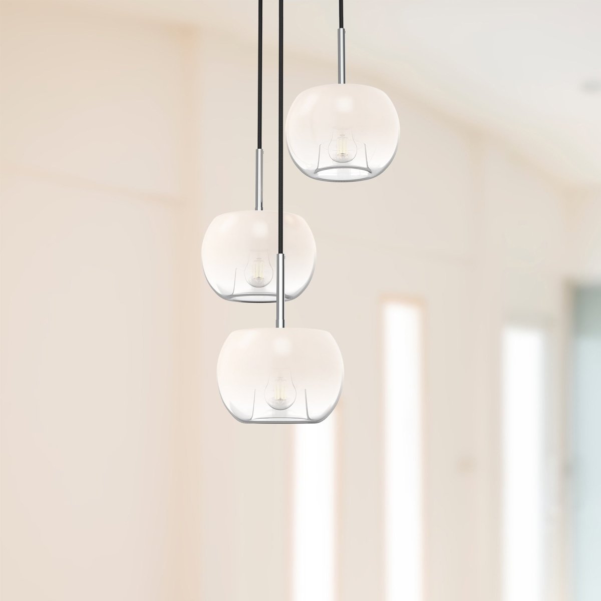 Chandelier Samar - Chrome / Opale Verre by Kuzco Lighting | Luminaires & cie
