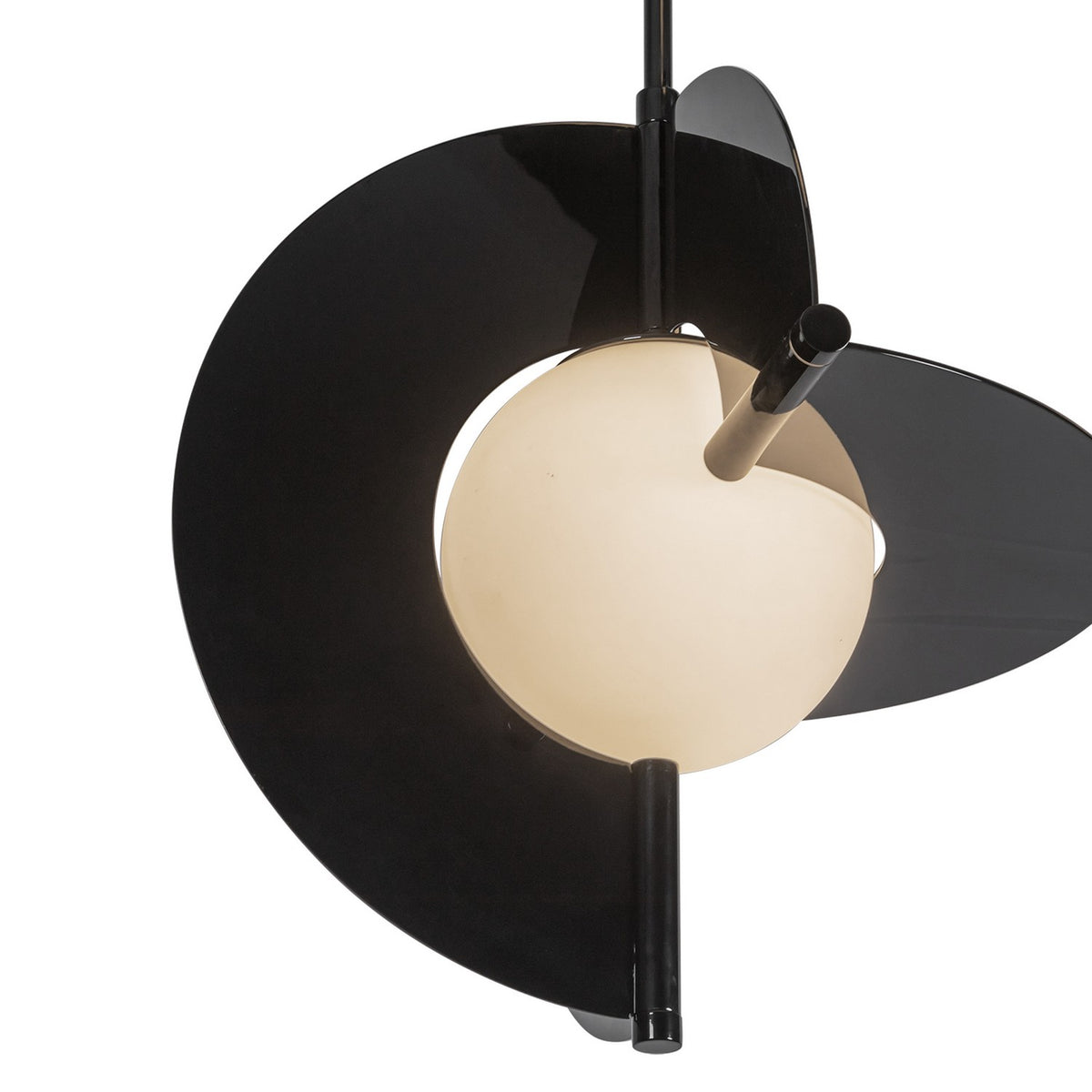 Lustre Scorpio Noir brillant / Verre opale – vue 3
