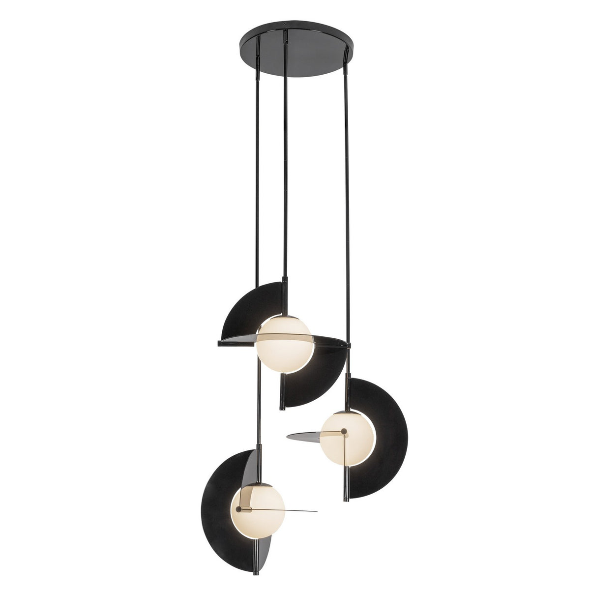 Lustre Scorpio Noir brillant / Verre opale – Kuzco Lighting
