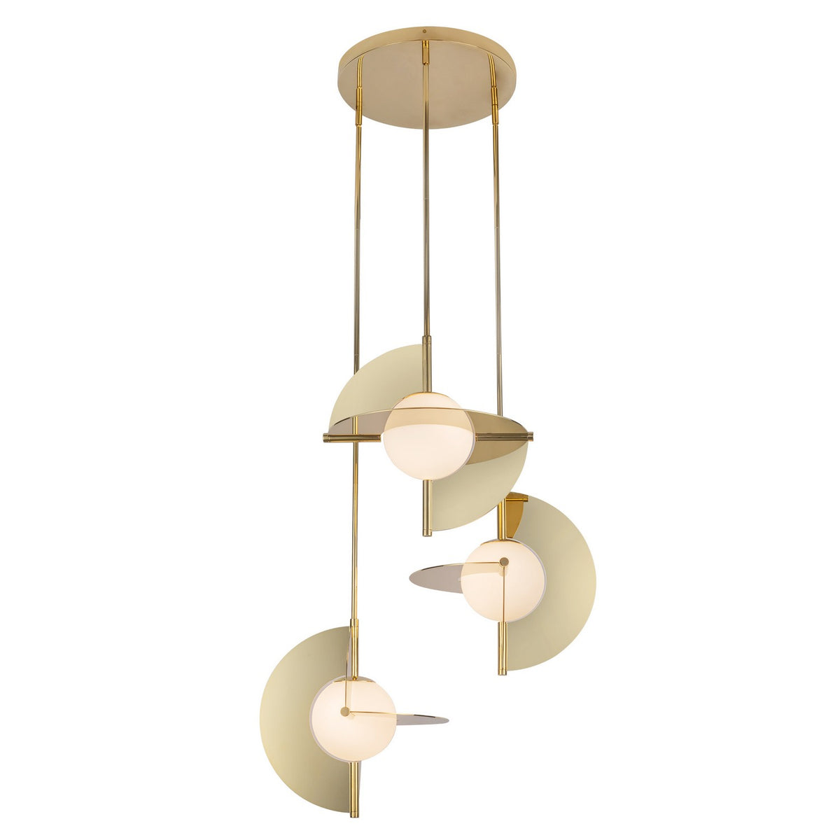 Lustre Scorpio Laiton métallisé / Verre opale – vue 2