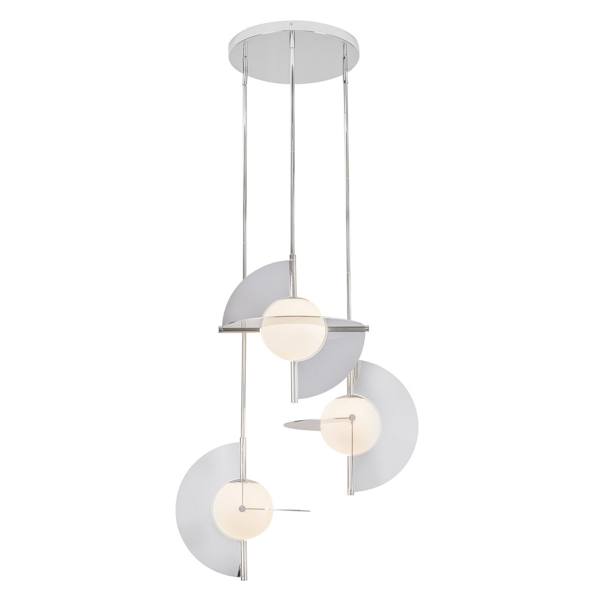 Lustre Scorpio Nickel poli / Verre opale – vue 2