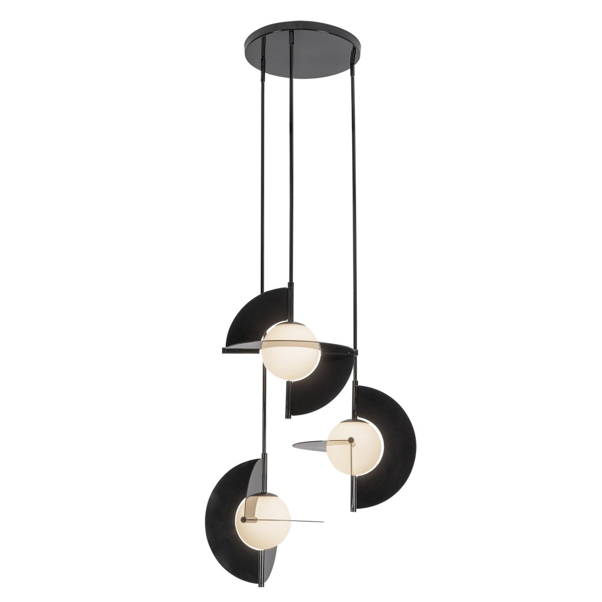 Chandelier Scorpio - Verre noir / opale brillant by Kuzco Lighting | Luminaires & cie