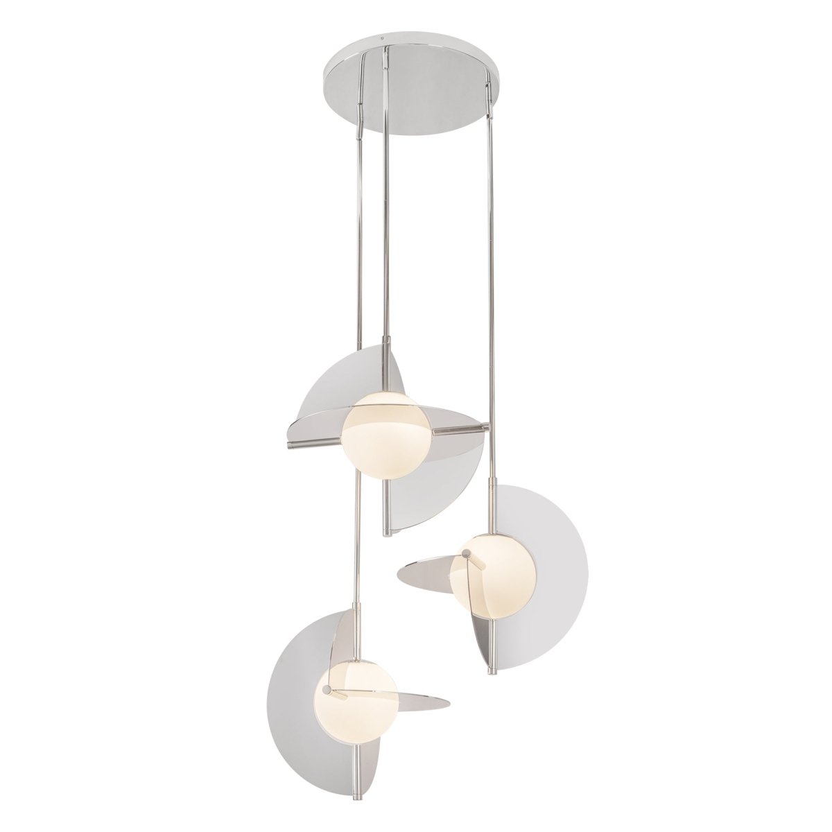 Chandelier Scorpio - Nickel / Verre d'opale poli by Kuzco Lighting | Luminaires & cie