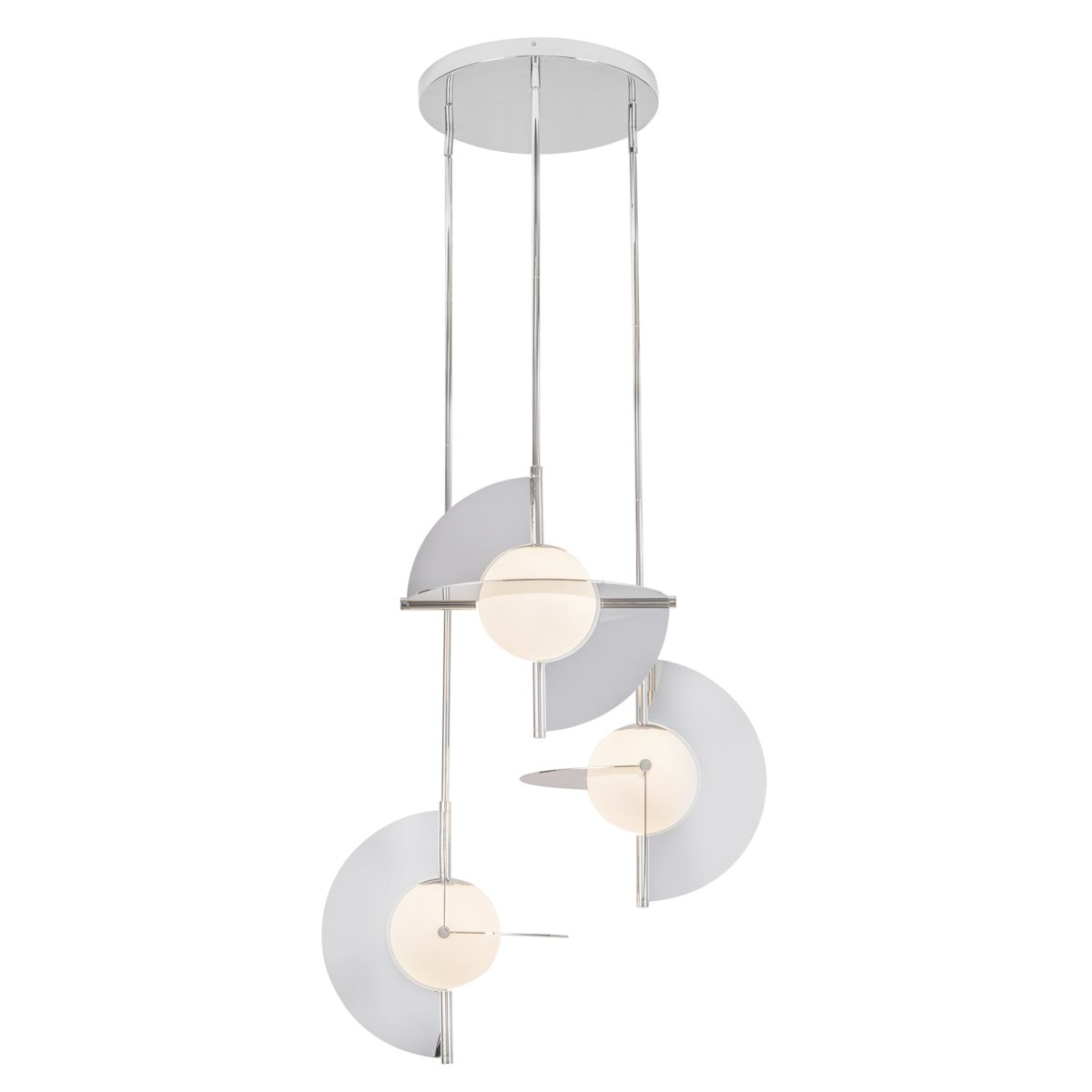Chandelier Scorpio - Nickel / Verre d'opale poli by Kuzco Lighting | Luminaires & cie