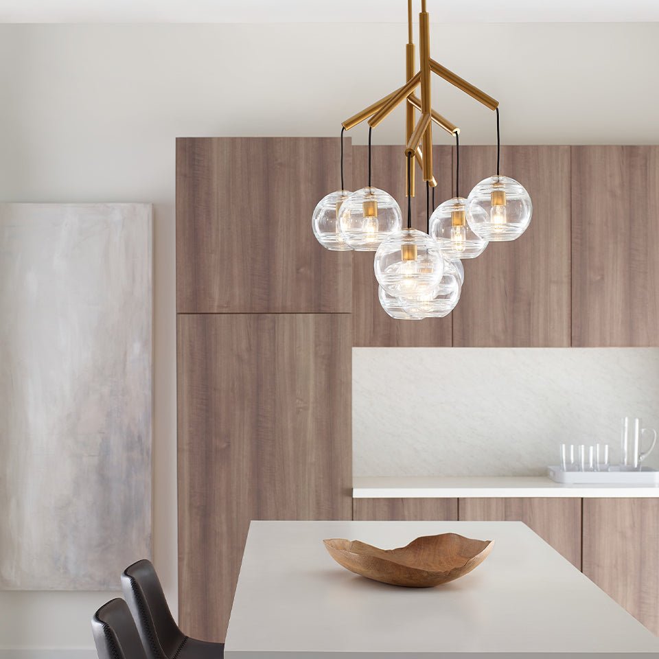 Chandelier Sedona Double - Laiton vieilli Transparent Non by Tech Lighting | Luminaires & cie