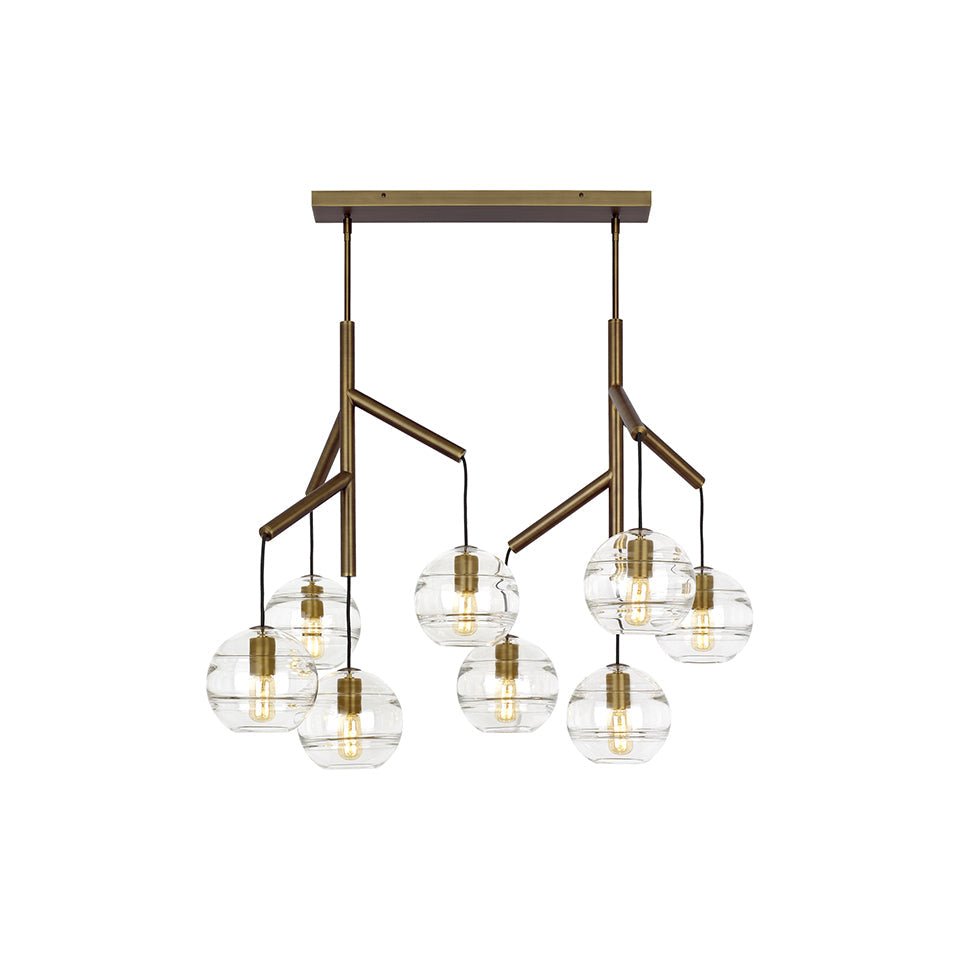 Chandelier Sedona Double - Laiton vieilli Transparent Oui by Tech Lighting | Luminaires & cie