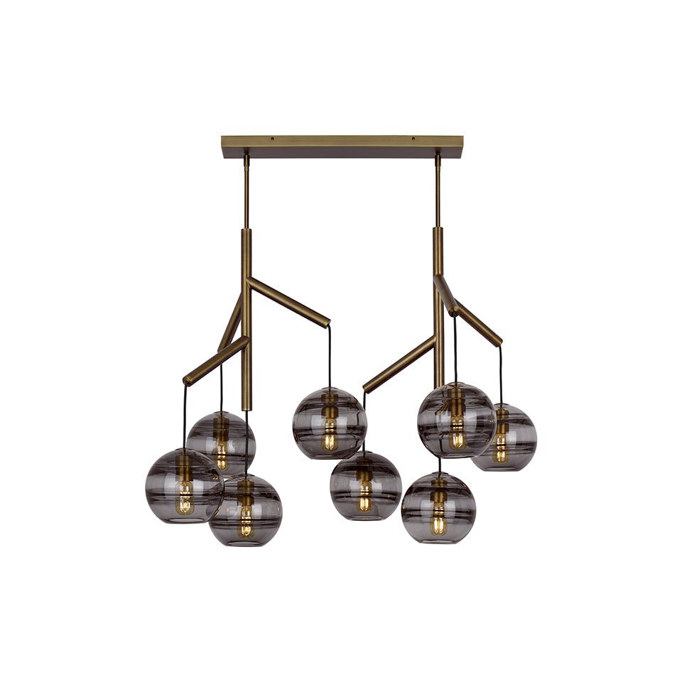 Chandelier Sedona Double - Laiton vieilli Fumé Oui by Tech Lighting | Luminaires & cie