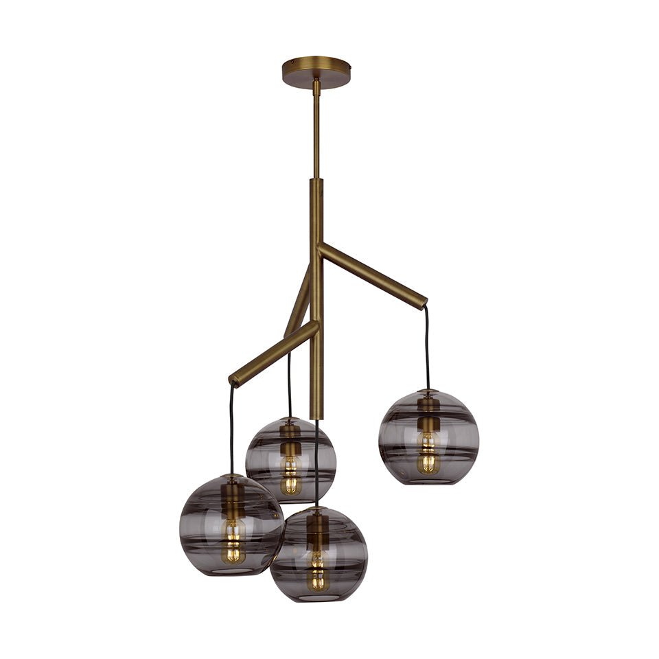 Chandelier Sedona Simple - Laiton vieilli Fumé Oui by Tech Lighting | Luminaires & cie