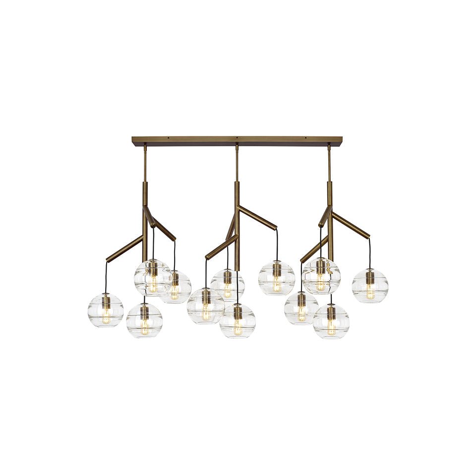 Chandelier Sedona Triple - Laiton vieilli Transparent Non by Tech Lighting | Luminaires & cie