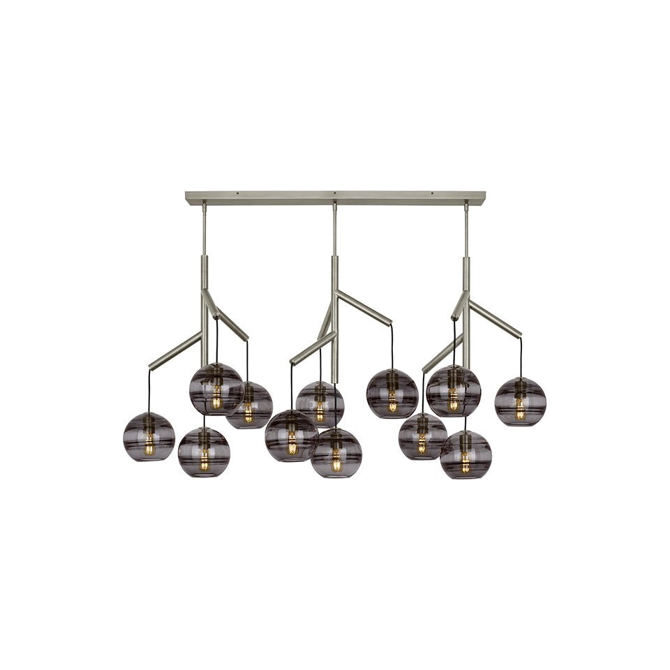 Chandelier Sedona Triple - Nickel satiné Fumé Non by Tech Lighting | Luminaires & cie