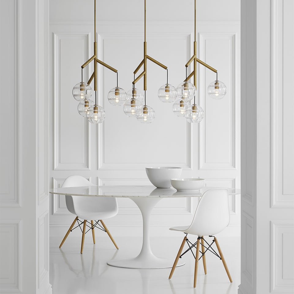 Chandelier Sedona Triple - Nickel satiné Fumé Oui by Tech Lighting | Luminaires & cie