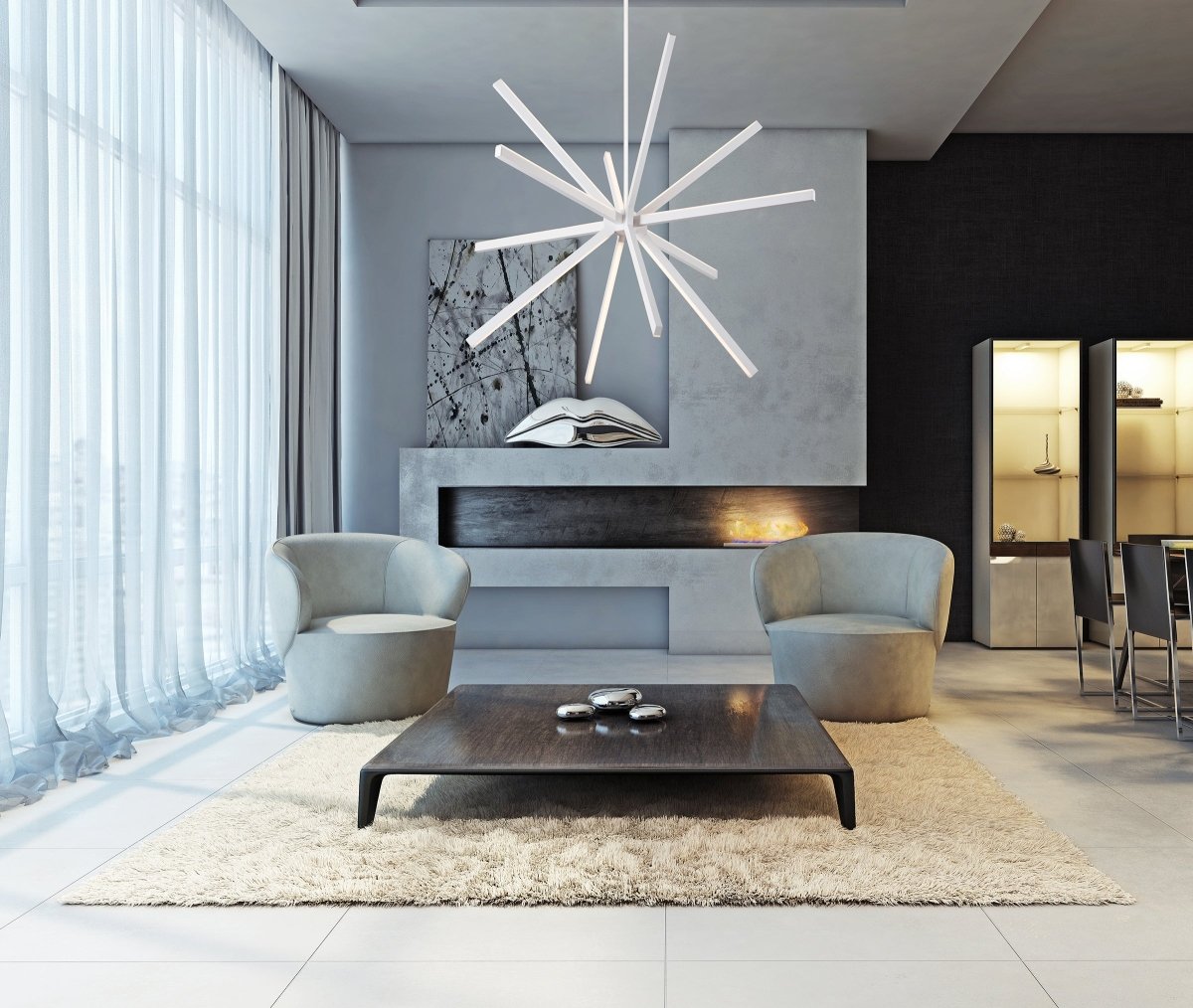Chandelier Sirius - Blanc 46 1/8" by Kuzco Lighting | Luminaires & cie