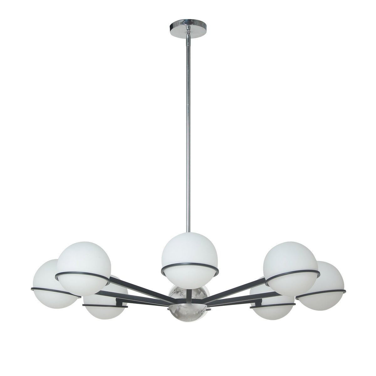 Lustre Sofia Chrome poli et Noir mat, 38" – Dainolite