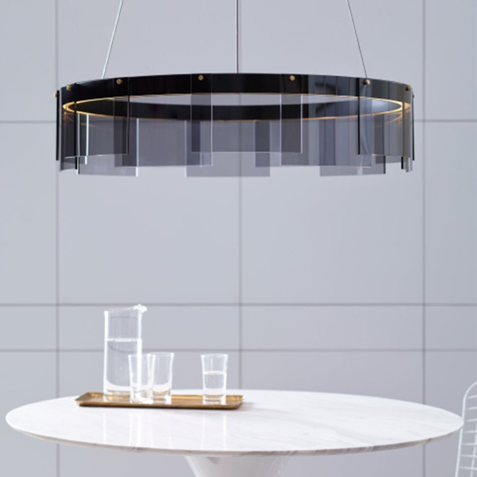 Chandelier Stratos - Fumée/Noir by Tech Lighting | Luminaires & cie