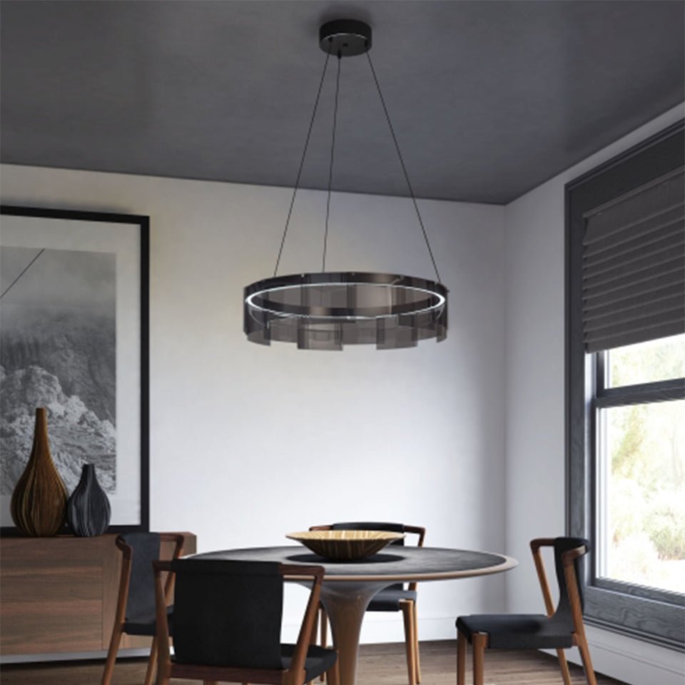 Chandelier Stratos - Fumée/Noir by Tech Lighting | Luminaires & cie