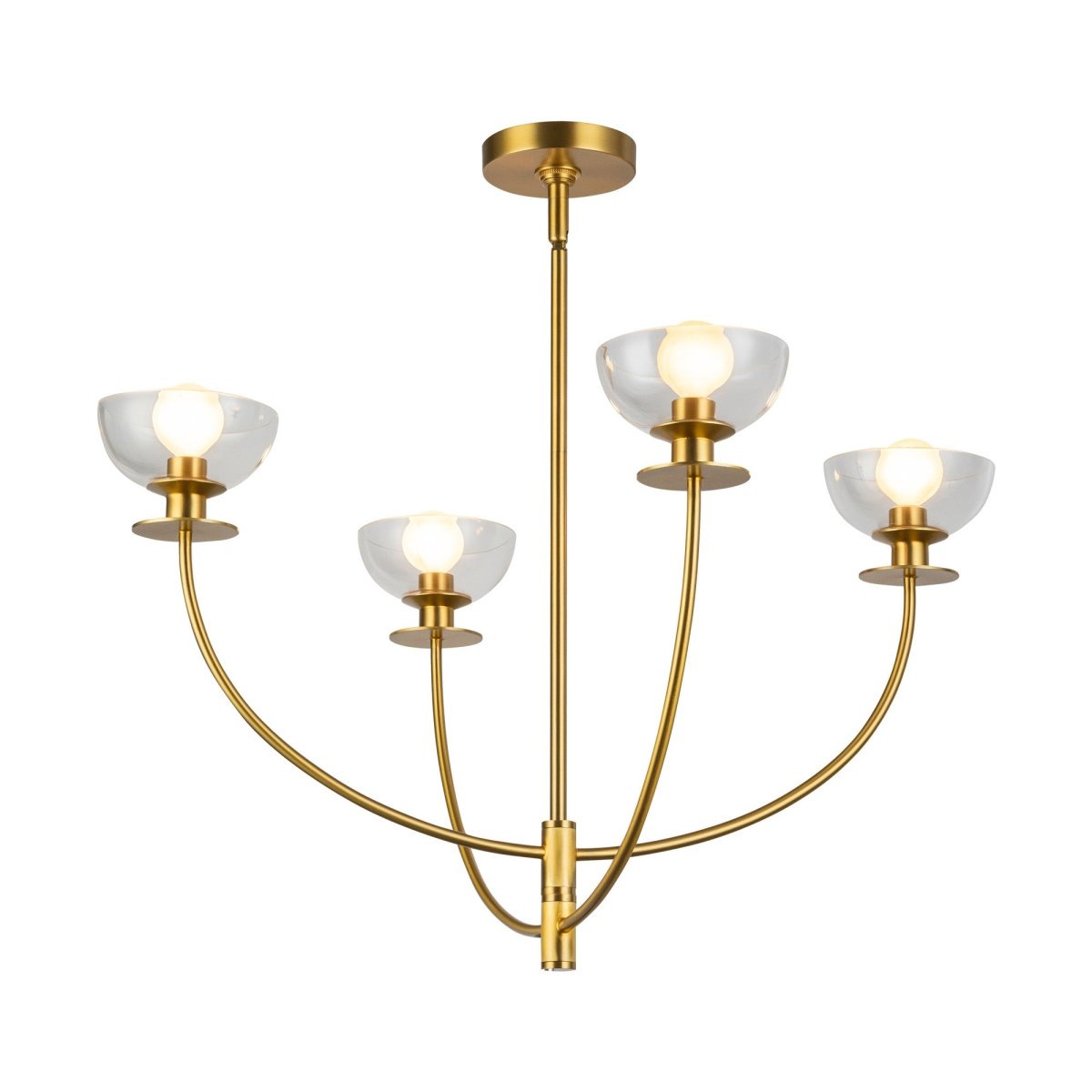 Chandelier Sylvia - Gold / verre clair brossé by Alora Lighting | Luminaires & cie