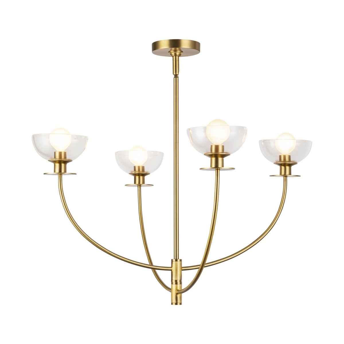Chandelier Sylvia - Gold / verre clair brossé by Alora Lighting | Luminaires & cie