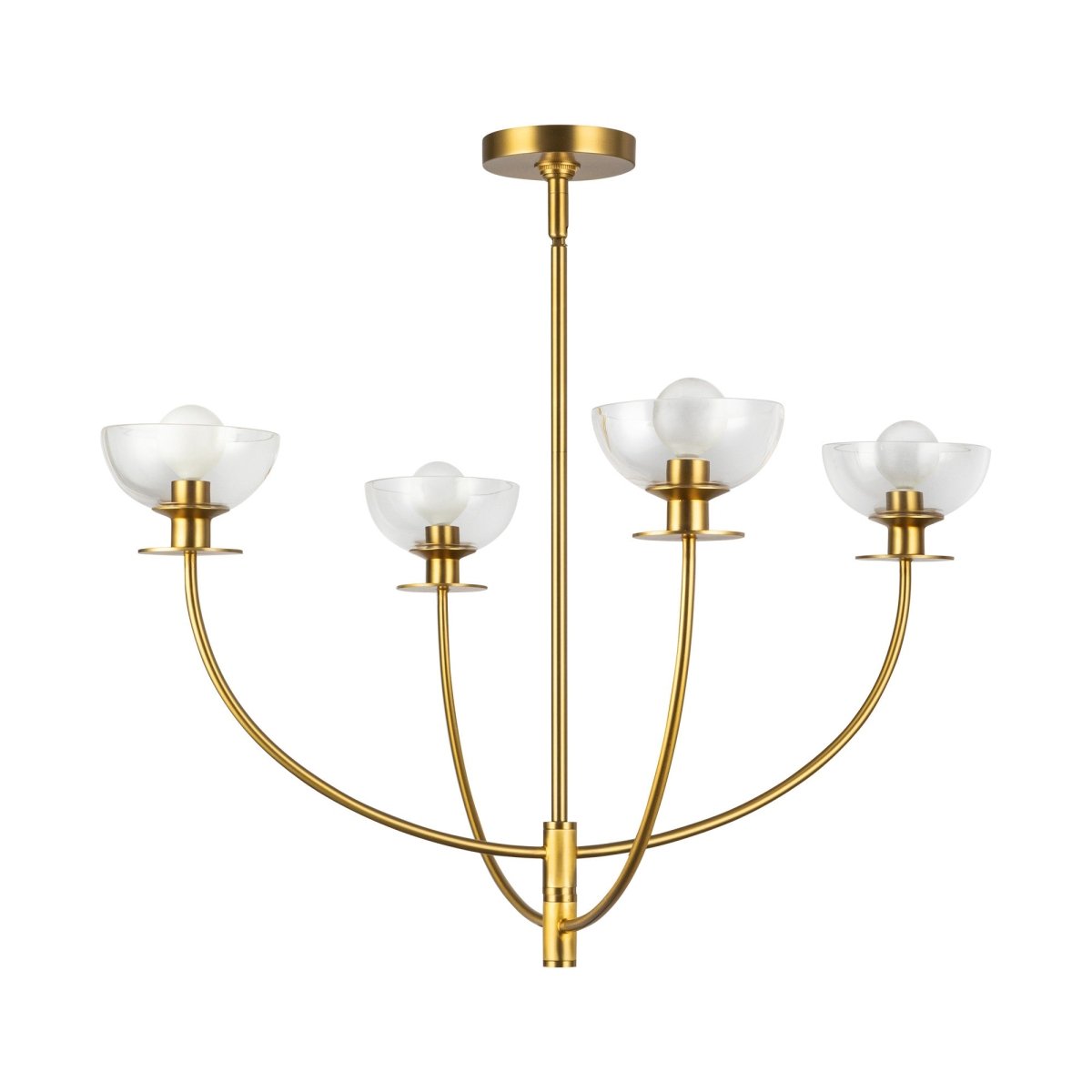 Chandelier Sylvia - Gold / verre clair brossé by Alora Lighting | Luminaires & cie