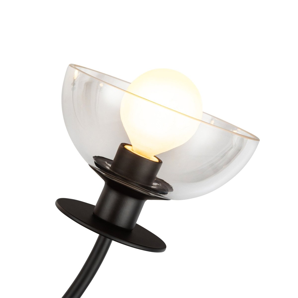 Chandelier Sylvia - Verre noir / transparent by Alora Lighting | Luminaires & cie