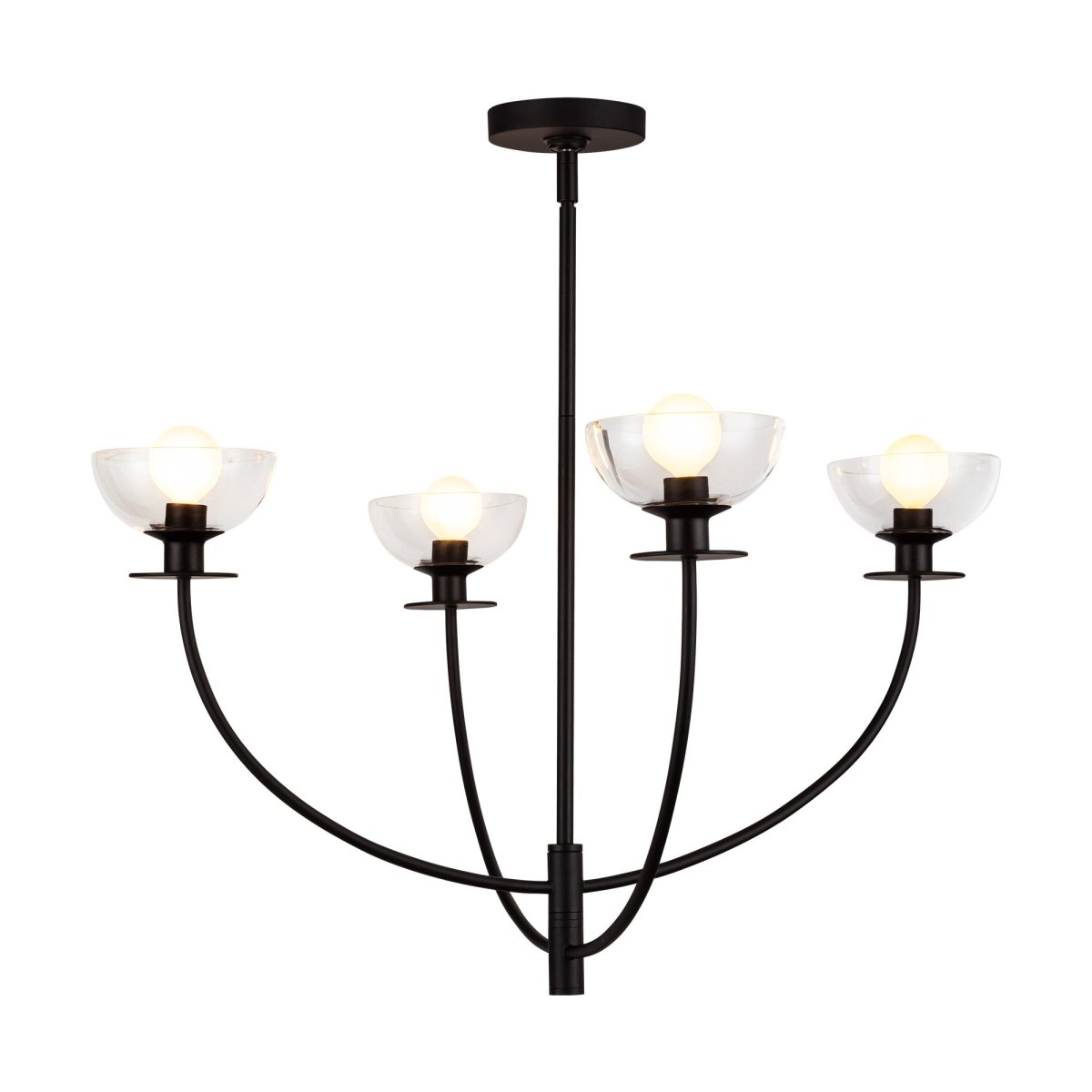 Chandelier Sylvia - Verre noir / transparent by Alora Lighting | Luminaires & cie