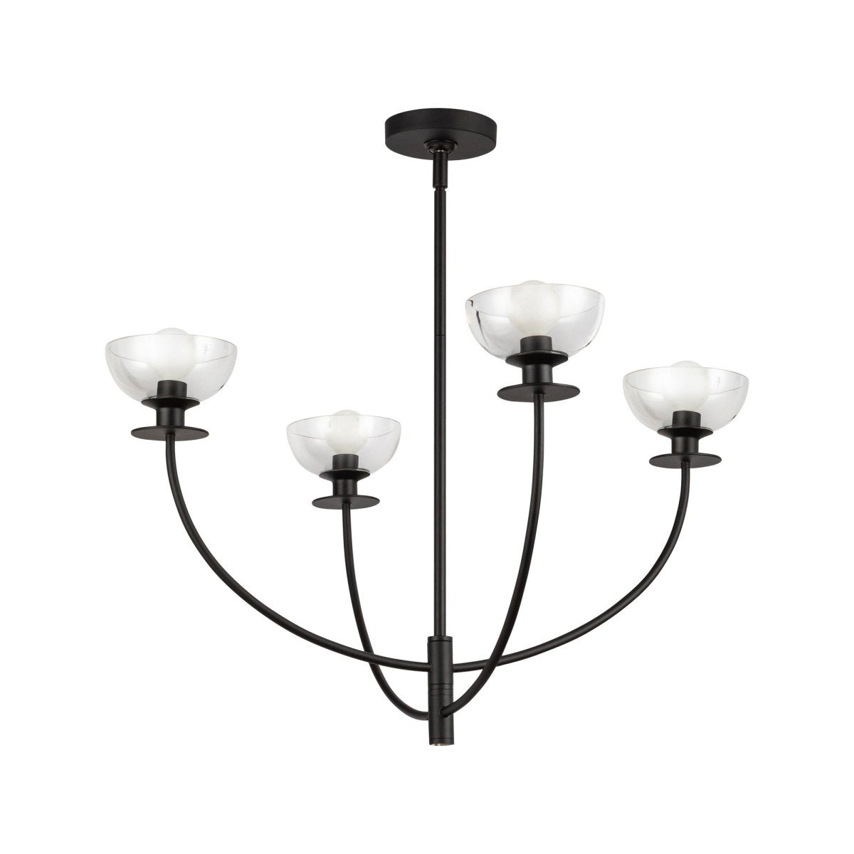 Chandelier Sylvia - Verre noir / transparent by Alora Lighting | Luminaires & cie