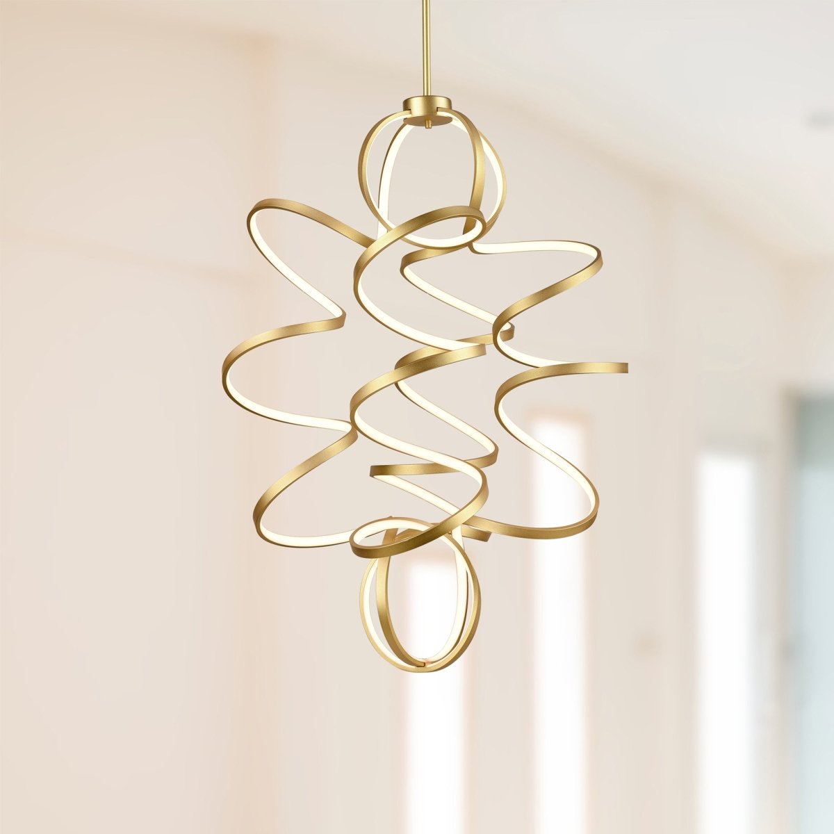 Chandelier Synergy - Laiton antique 31 1/2" by Kuzco Lighting | Luminaires & cie