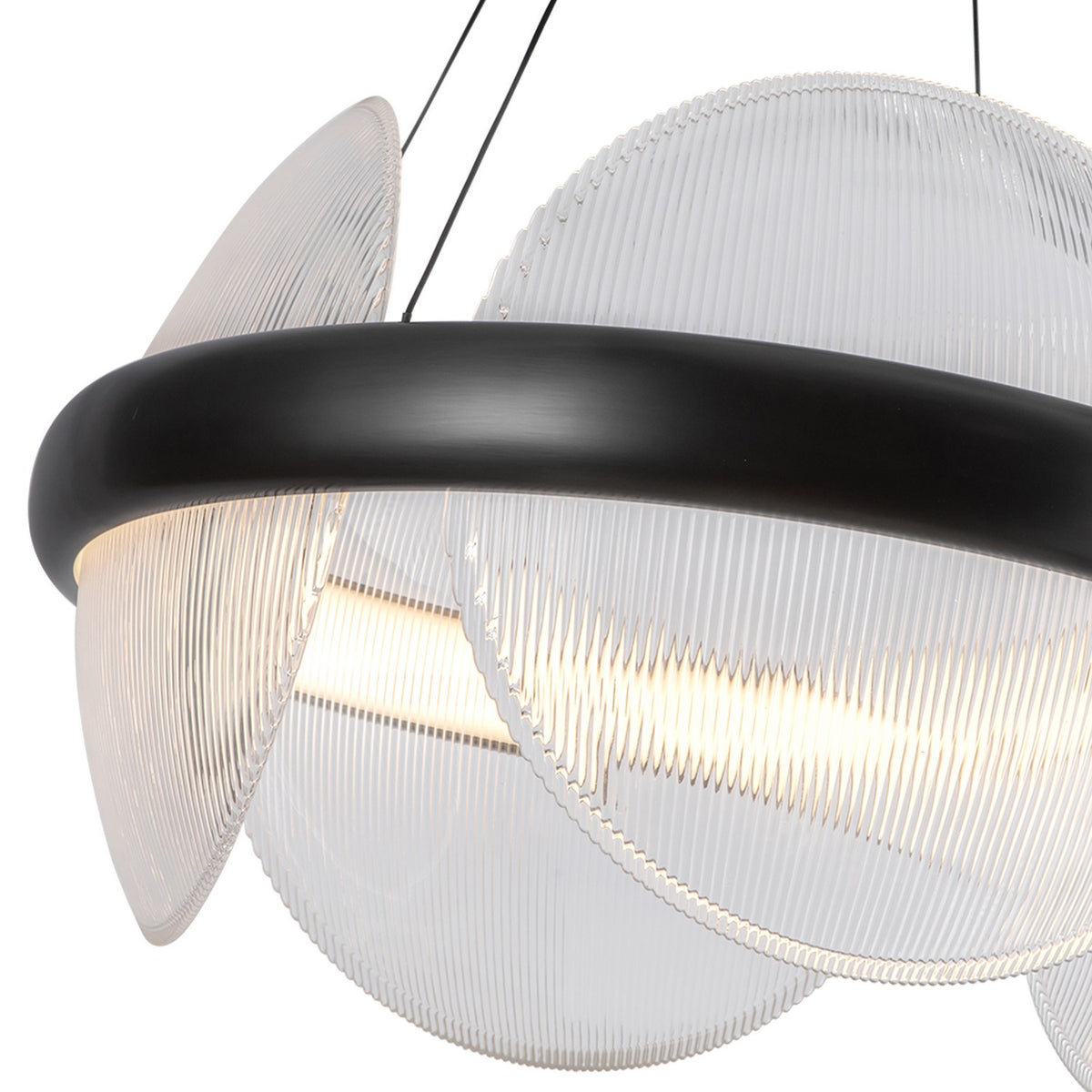 Suspension Taurus Bronze urbain / Verre strié transparent – vue 3