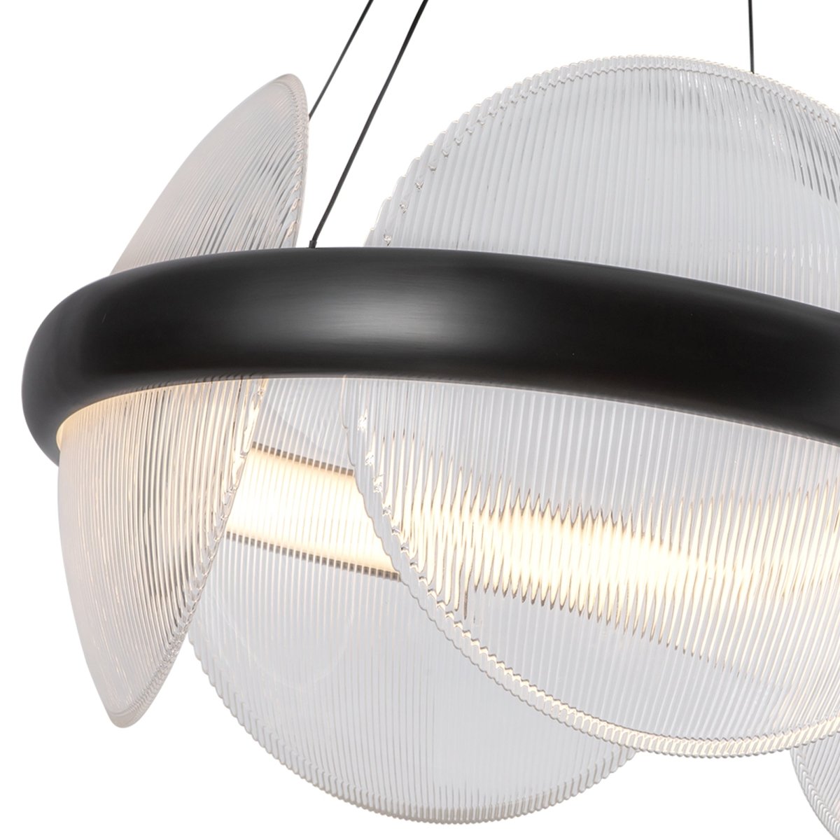 Chandelier Taurus - Bronze urbain / verre côtelé transparent by Kuzco Lighting | Luminaires & cie