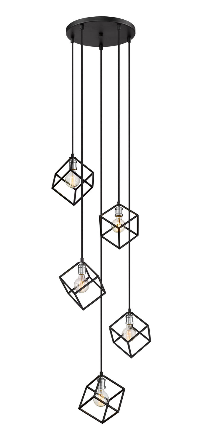 Suspension multiple Vertical Noir mat + Nickel brossé, 20 1/2" – Z-Lite