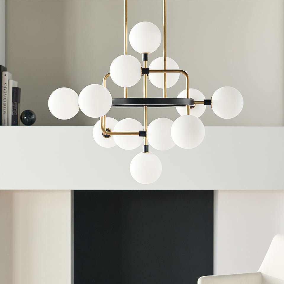 Chandelier Viaggio - Opale/laiton Non by Tech Lighting | Luminaires & cie