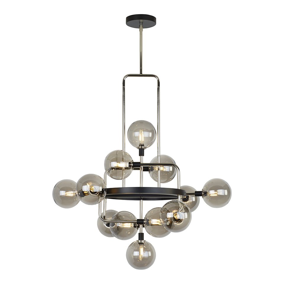Chandelier Viaggio - Fumée/Nickel poli Oui by Tech Lighting | Luminaires & cie