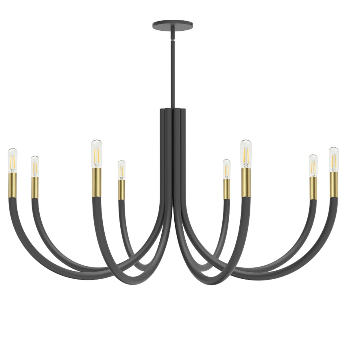 Chandelier Wand - Noir et Laiton vieilli 38" by Dainolite | Luminaires & cie