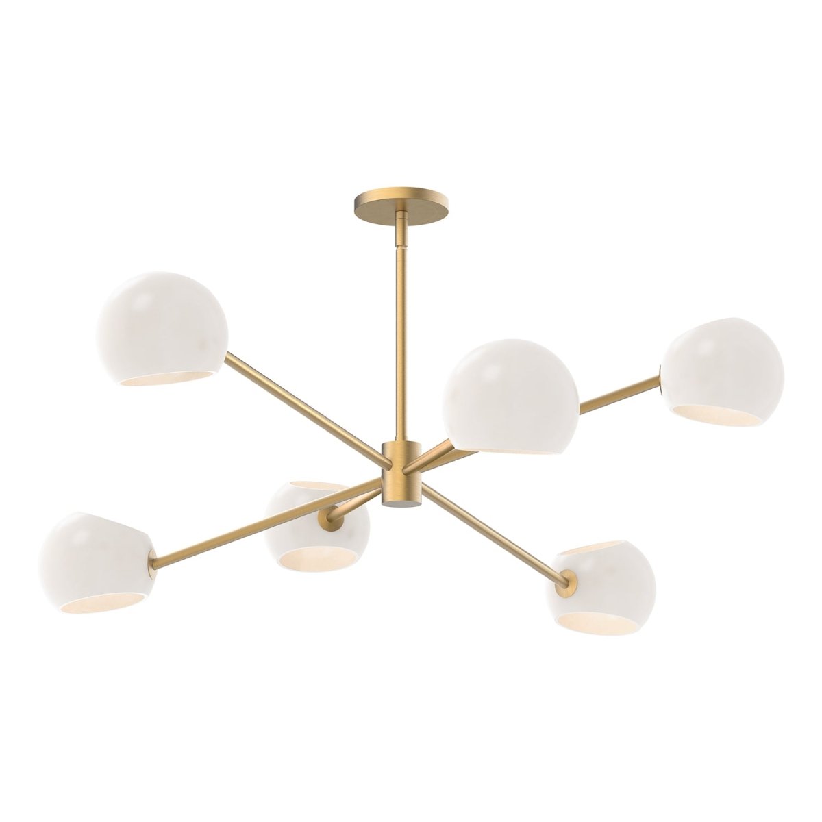 Chandelier Willow - Verre mate en or / opale brossé 37" by Alora Lighting | Luminaires & cie