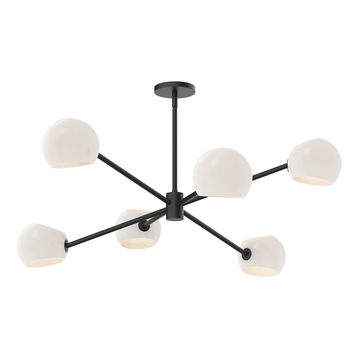 Chandelier Willow - Verre mate mat / opale mate 37" by Alora Lighting | Luminaires & cie