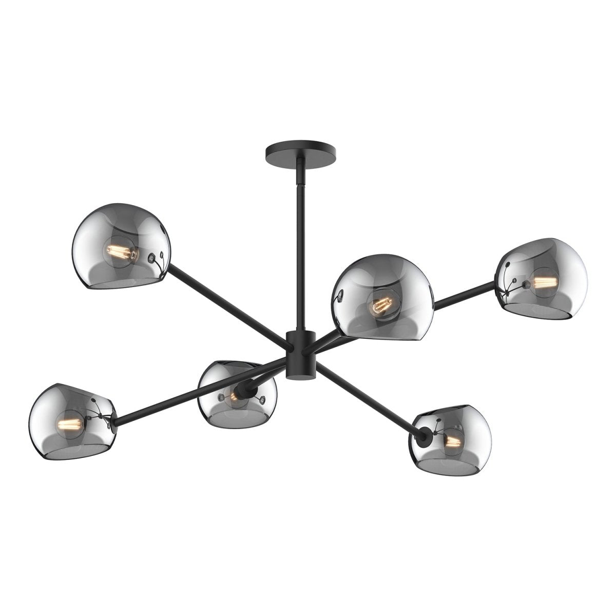 Chandelier Willow - Verre massif noir / fumé 37" by Alora Lighting | Luminaires & cie