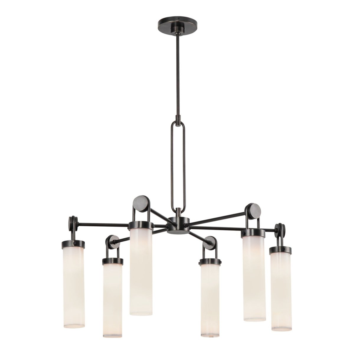 Chandelier Wynwood - Bronze urbain / opale brillante by Alora Lighting | Luminaires & cie
