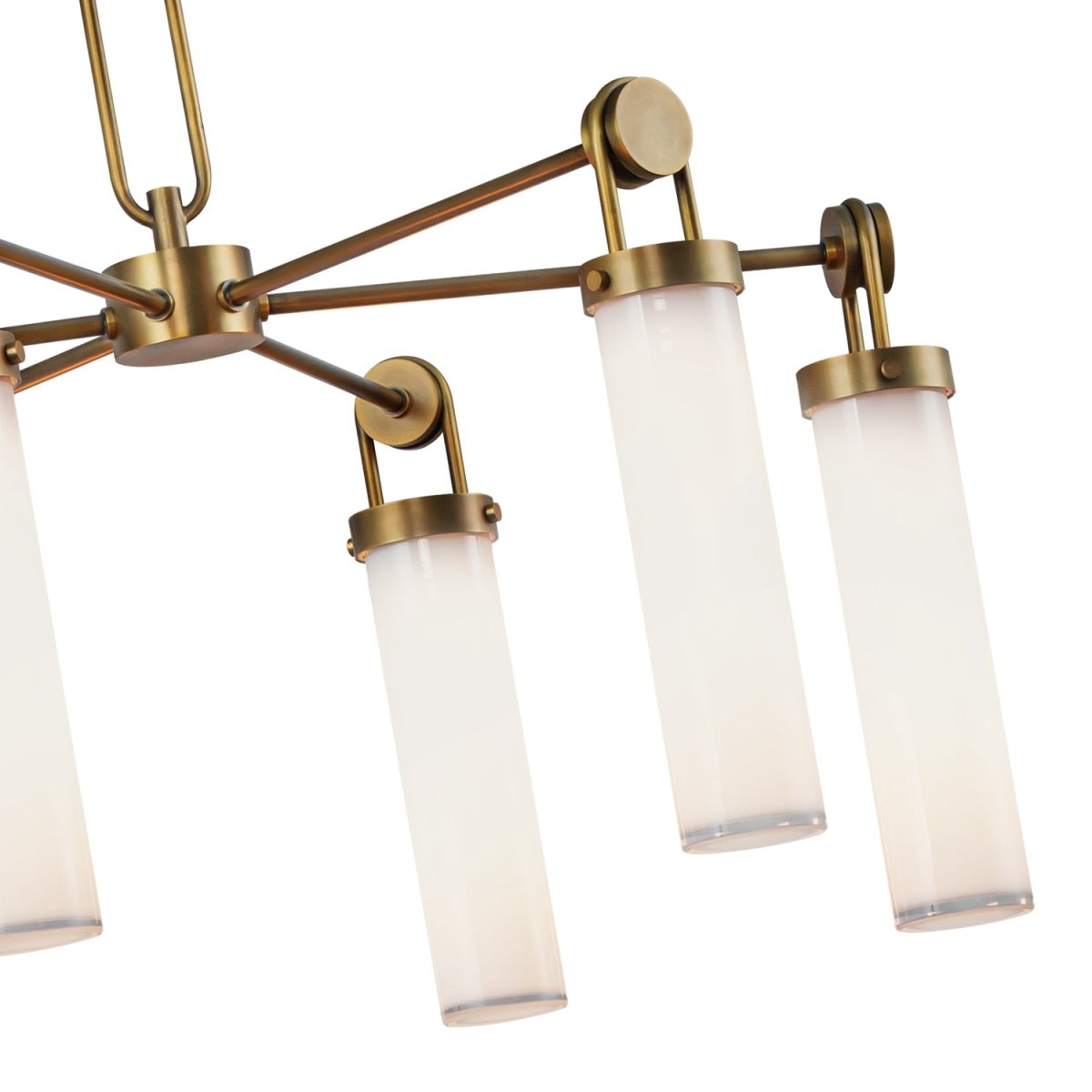 Chandelier Wynwood - Opale en laiton / brillant vintage by Alora Lighting | Luminaires & cie