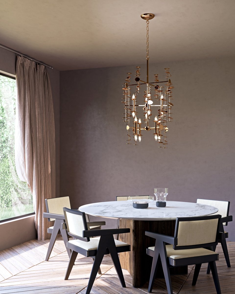 Chandelier Yukari - Laiton poli by Alora Lighting | Luminaires & cie