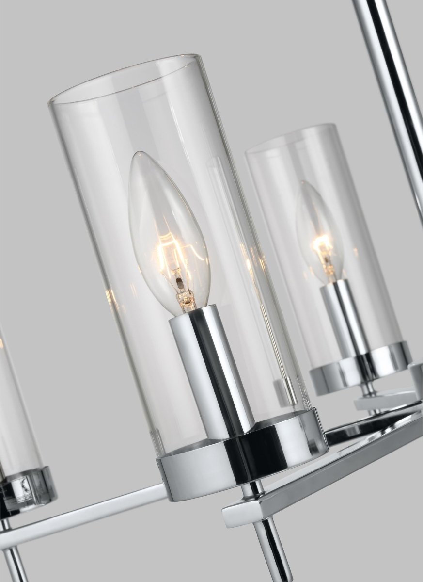 Chandelier Zire - Chrome 26" Ampoules DEL incluses by Visual Comfort Studio | Luminaires & cie