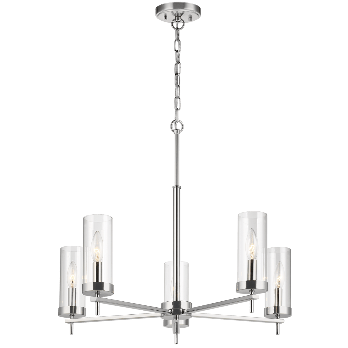 Chandelier Zire - Chrome 26" Ampoules DEL incluses by Visual Comfort Studio | Luminaires & cie
