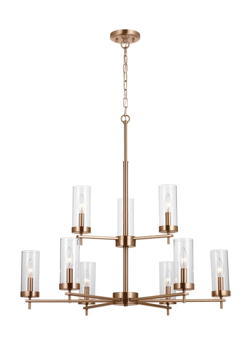Chandelier Zire - Laiton satiné 32" Ampoules non - incluses by Visual Comfort Studio | Luminaires & cie