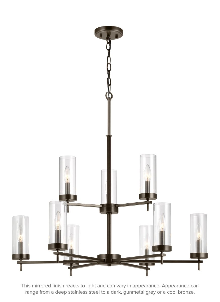 Chandelier Zire - Bronze brossé bronze 32" Ampoules DEL incluses by Visual Comfort Studio | Luminaires & cie