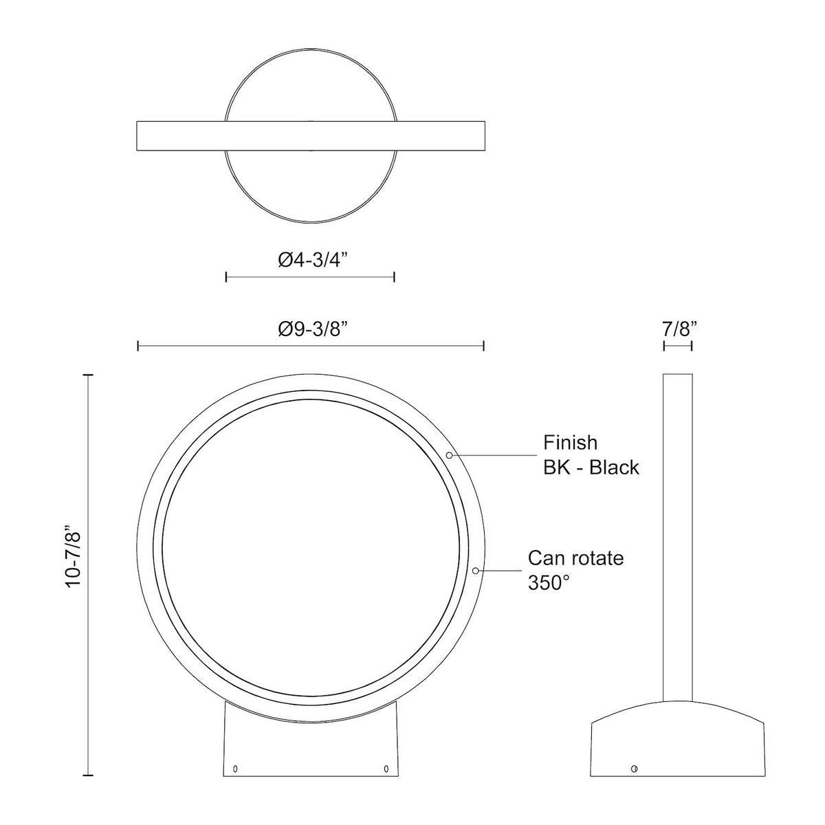 Lanterne sur poteau Parc 10 7/8" – vue 3
