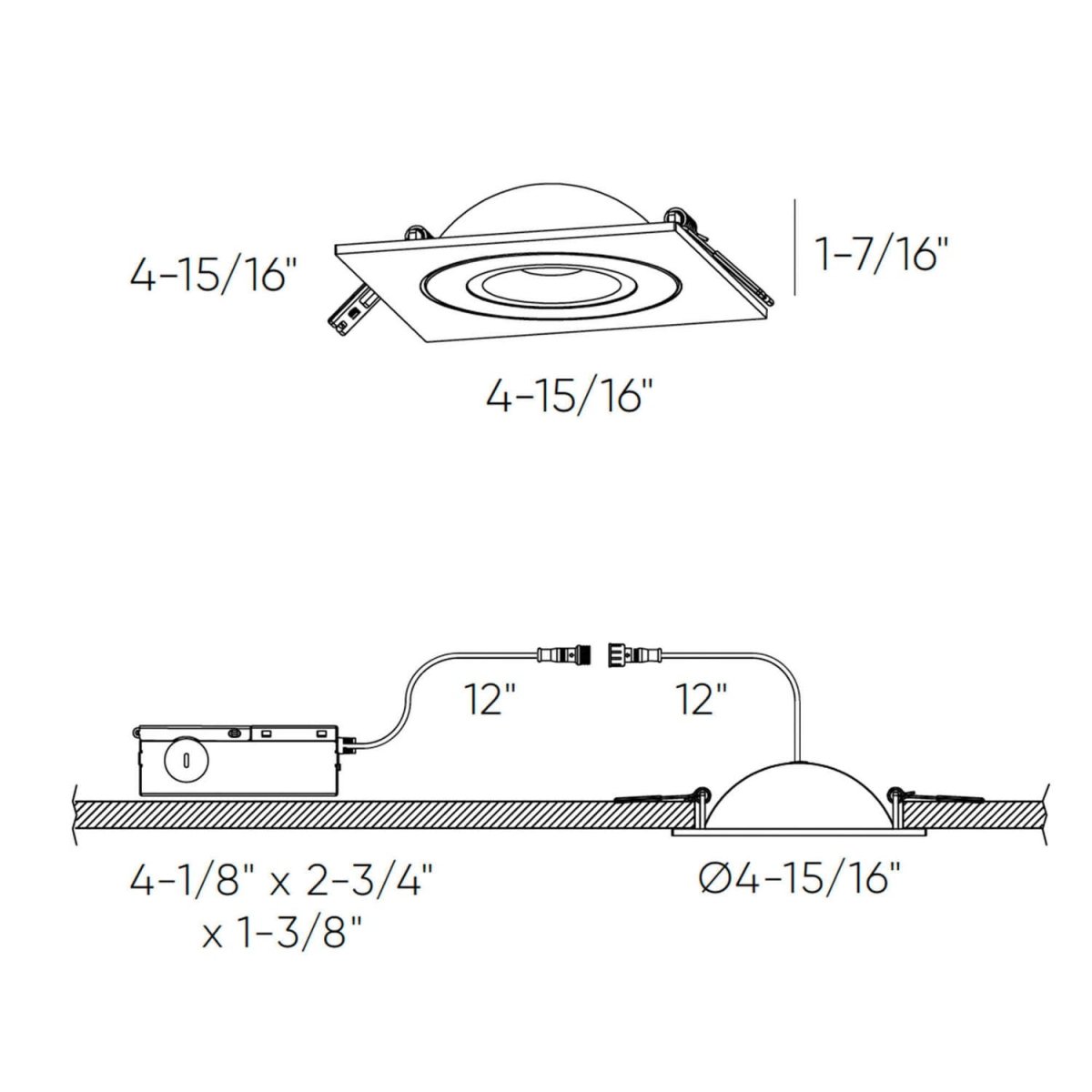 Encastré 4" carré Pivot - Blanc 2700K/3000K/3500K/4000K/5000K by dals | Luminaires & cie