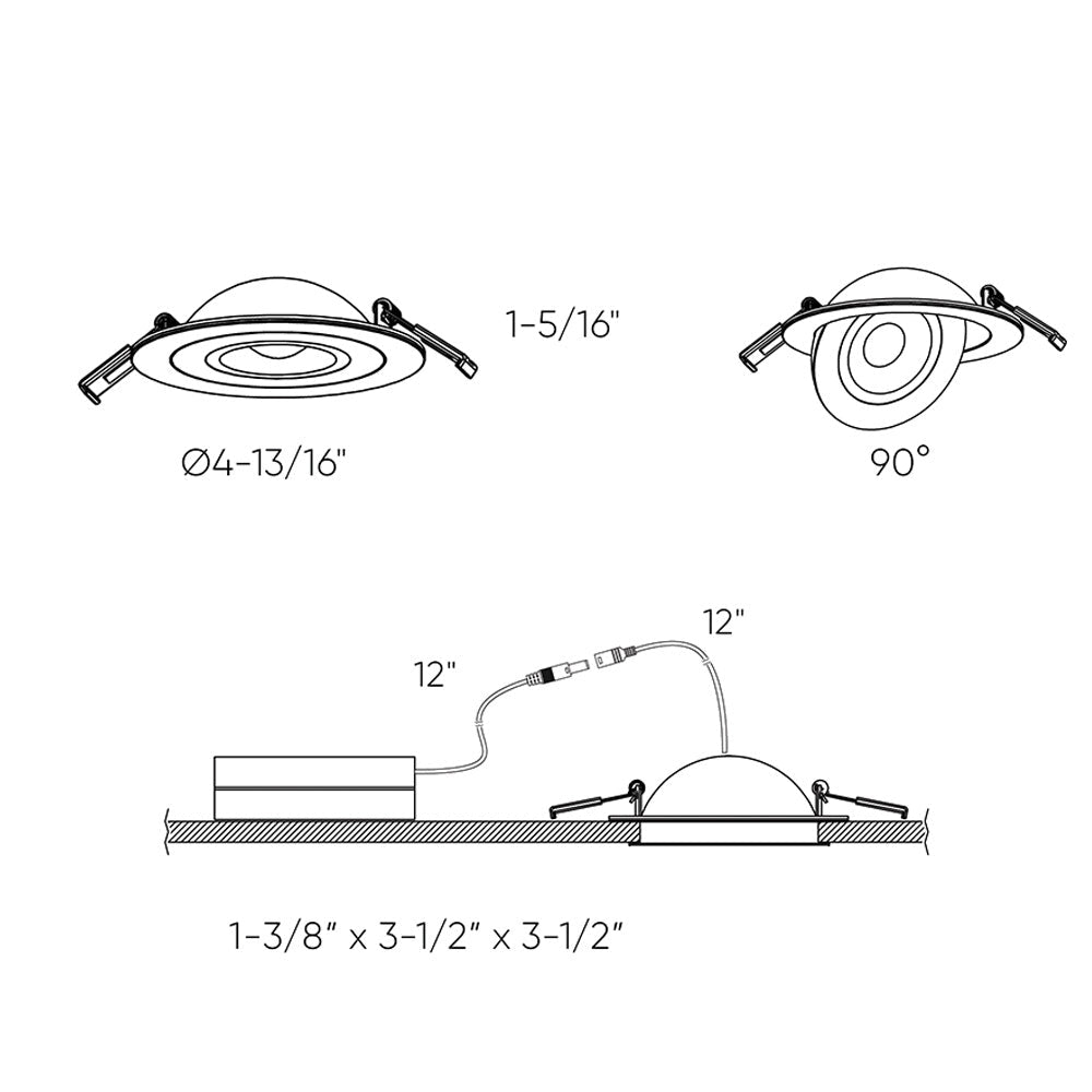 Encastré 4" Pivot - White 2700K/3000K/3500K/4000K/5000K/3000 K – 2200 K by dals | Luminaires & cie