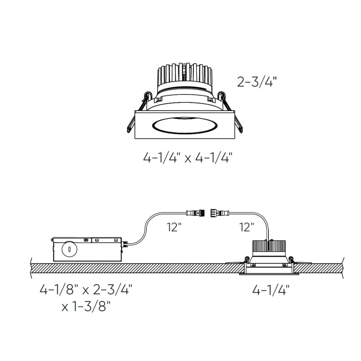 Encastré directionnel en retrait carré 3.5" Revolve
