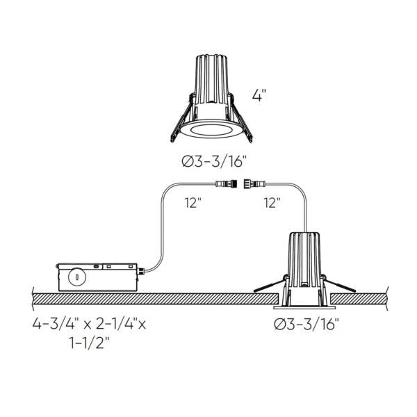 Encastré en retrait 2" RGR