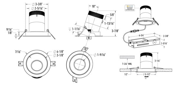 Encastré modulaire en angle 3" Versa