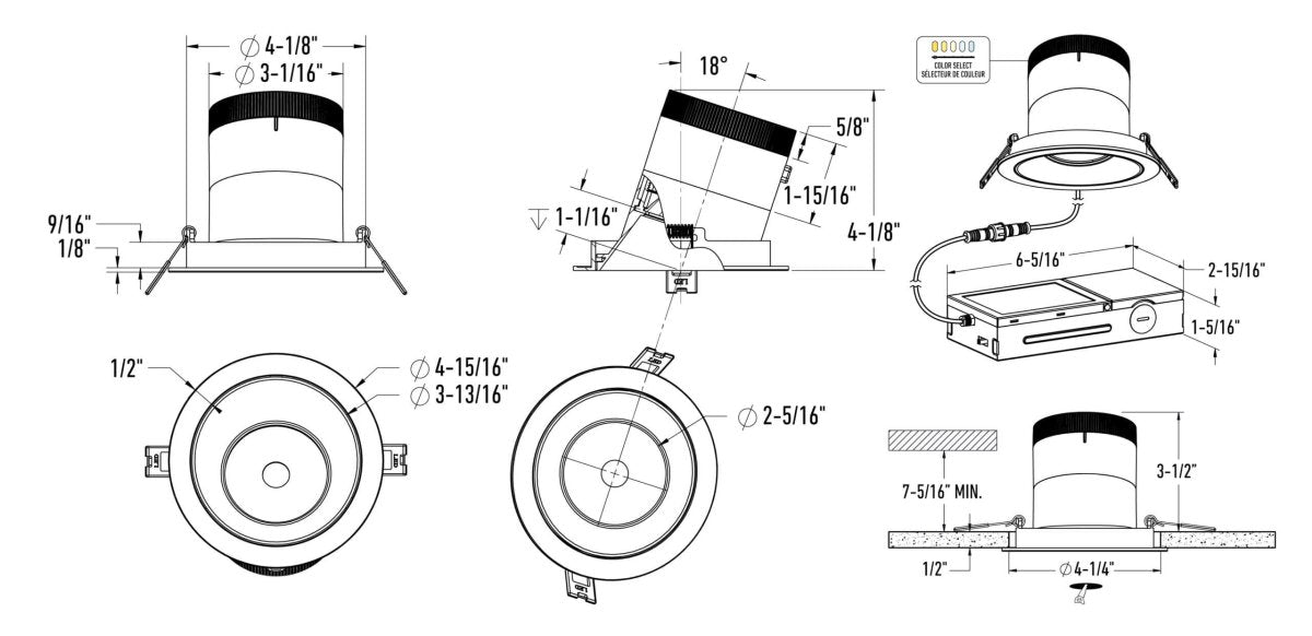 Encastré modulaire en angle 4" Versa