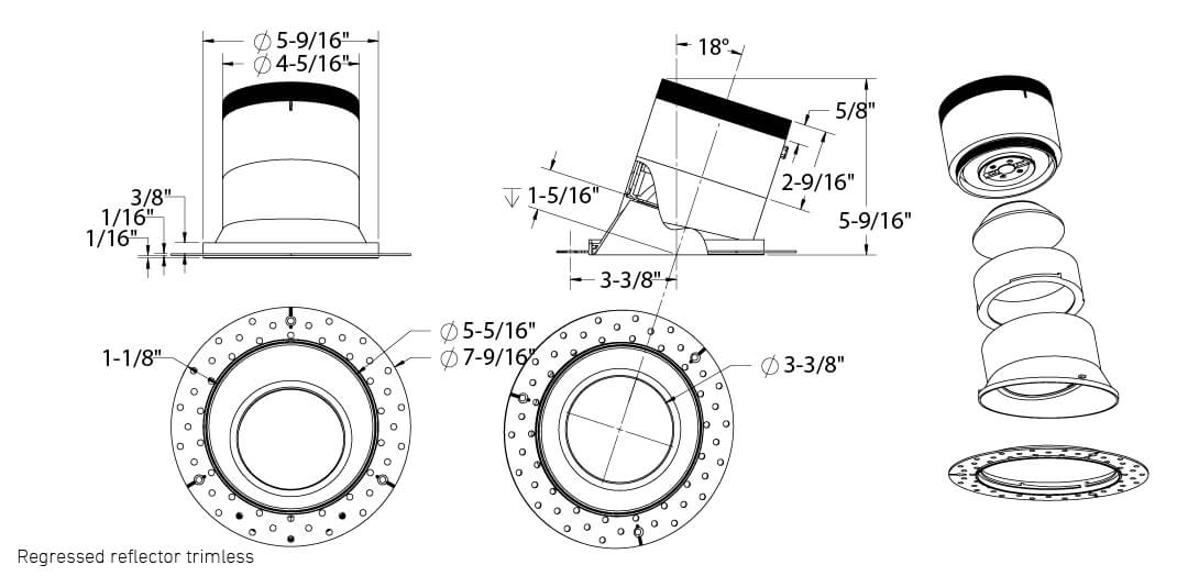 Encastré modulaire en angle 6" Versa